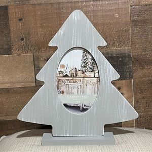 Shabby chic gray christmas tree photo frame